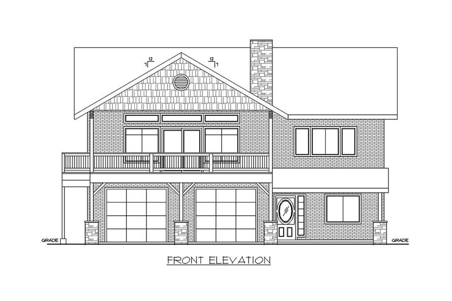 Home Plan Front Elevation of this 3-Bedroom,1694 Sq Ft Plan -132-1705