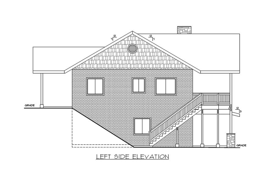 132-1705: Home Plan Left Elevation