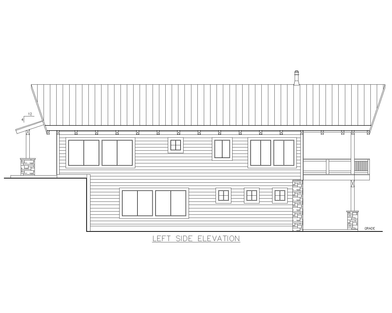 Home Plan Left Elevation of this 3-Bedroom,3391 Sq Ft Plan -132-1709