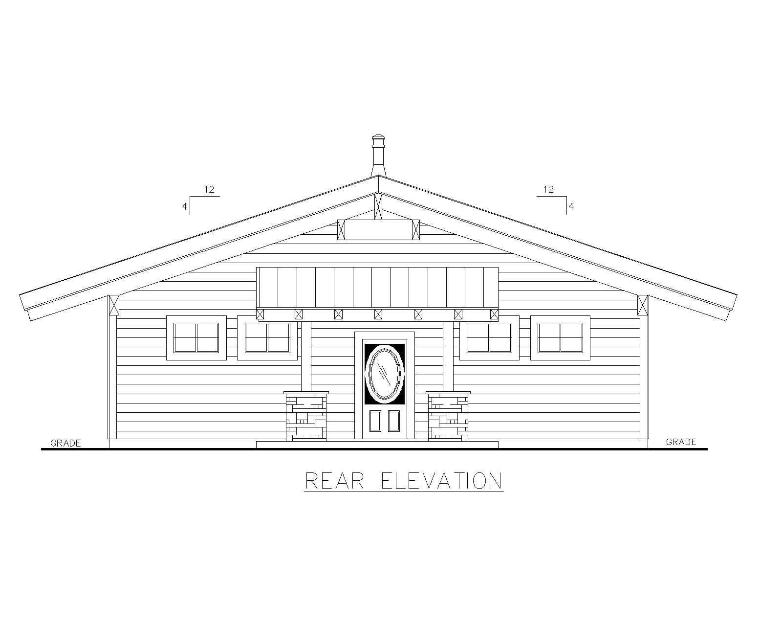 Home Plan Rear Elevation of this 3-Bedroom,3391 Sq Ft Plan -132-1709