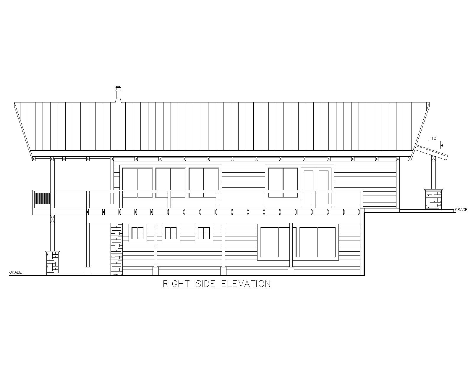 Home Plan Right Elevation of this 3-Bedroom,3391 Sq Ft Plan -132-1709