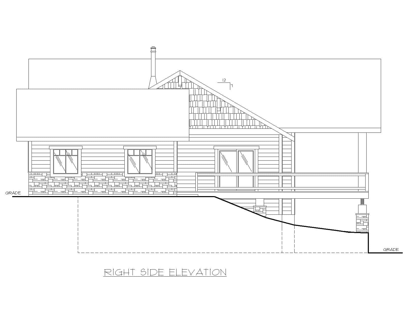 Home Plan Right Elevation of this 3-Bedroom,3443 Sq Ft Plan -132-1710