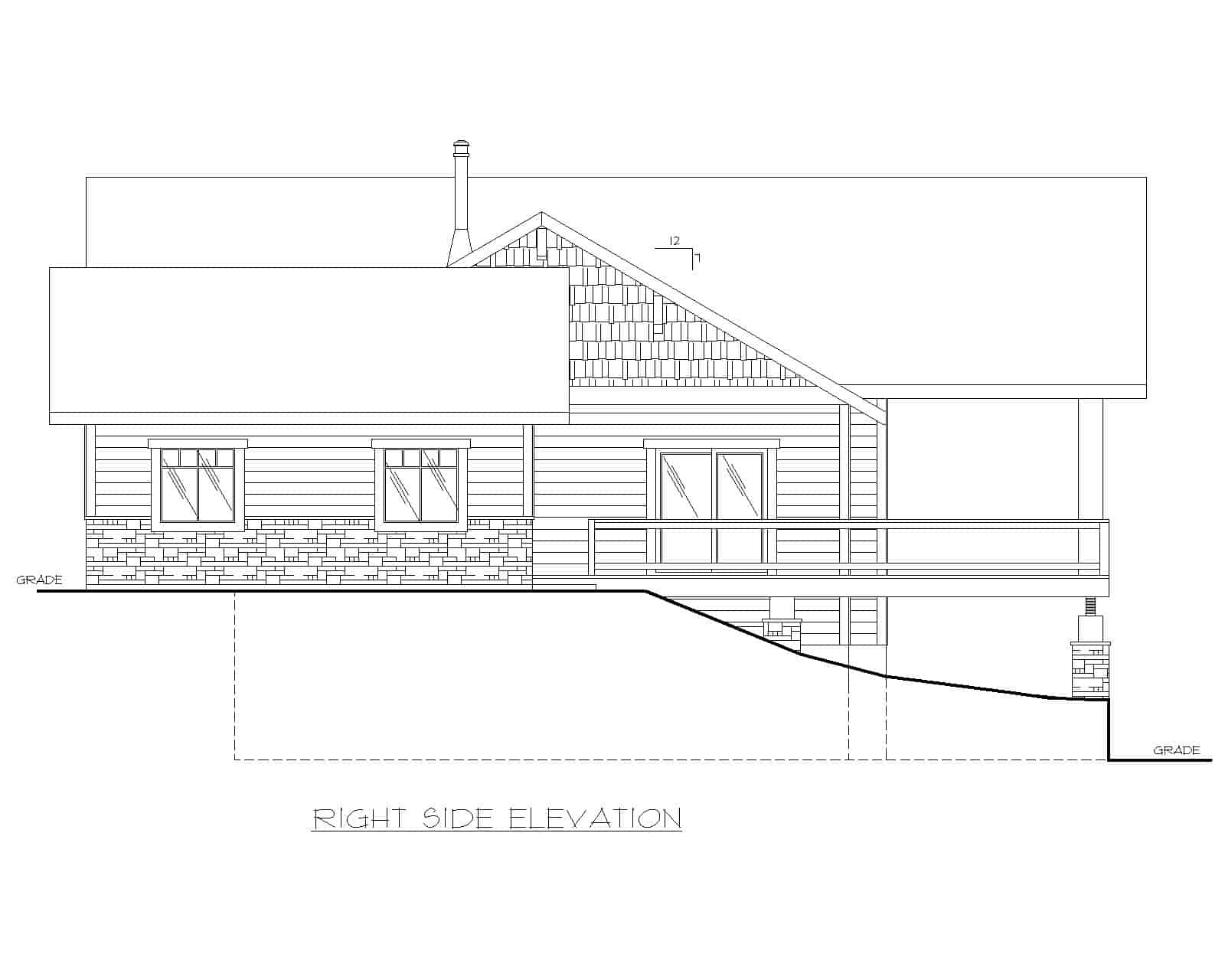 Home Plan Right Elevation of this 3-Bedroom,3443 Sq Ft Plan -132-1710