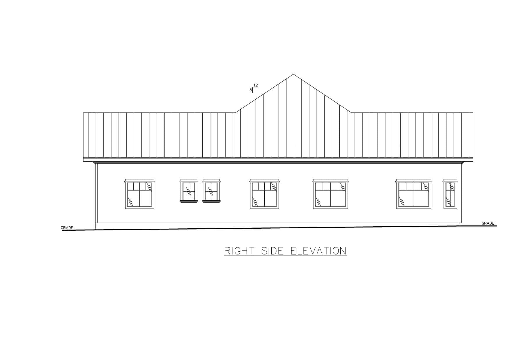 Home Plan Right Elevation of this 3-Bedroom,2529 Sq Ft Plan -132-1712