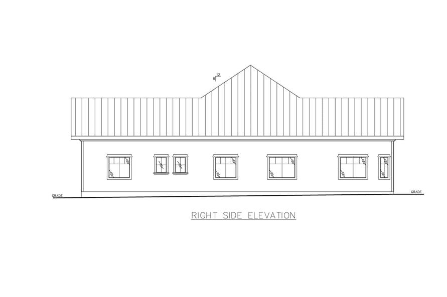132-1712: Home Plan Right Elevation