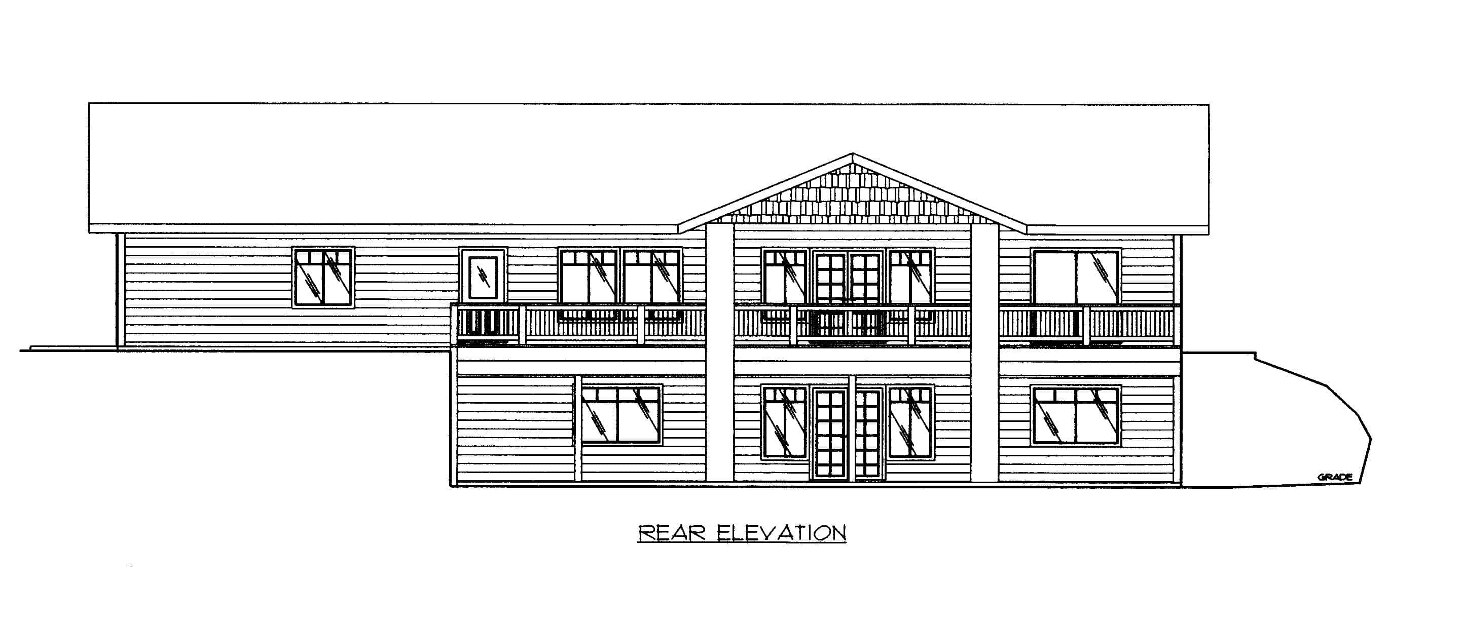 Home Plan Rear Elevation of this 3-Bedroom,2880 Sq Ft Plan -132-1718