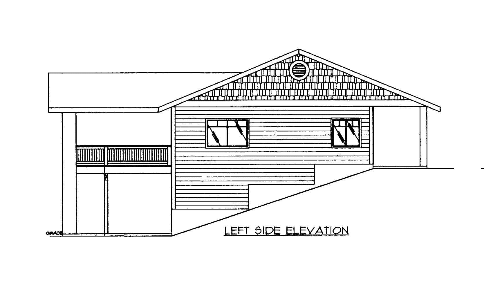 Home Plan Left Elevation of this 3-Bedroom,2880 Sq Ft Plan -132-1718