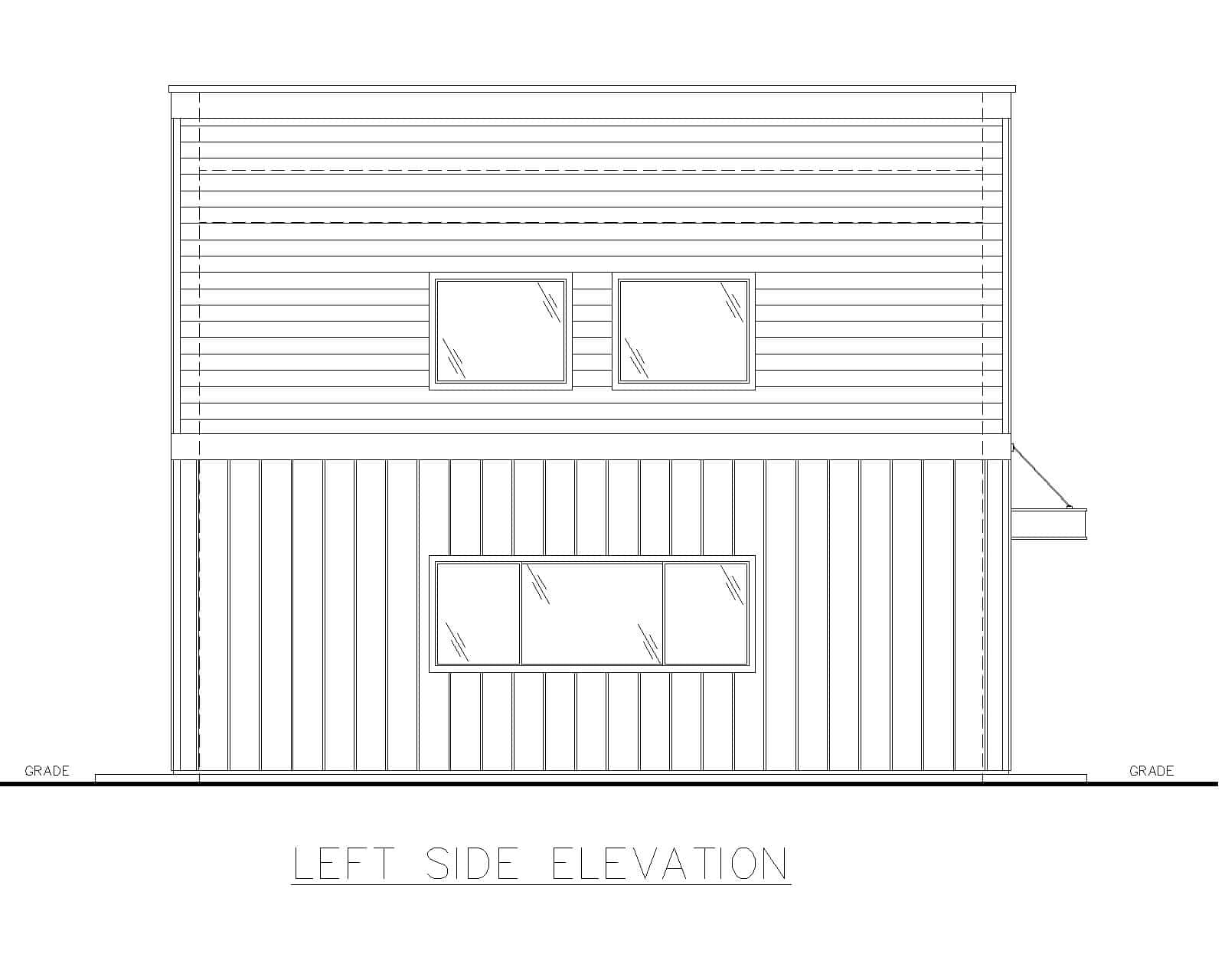 Home Plan Left Elevation of this 0-Bedroom,1024 Sq Ft Plan -132-1719