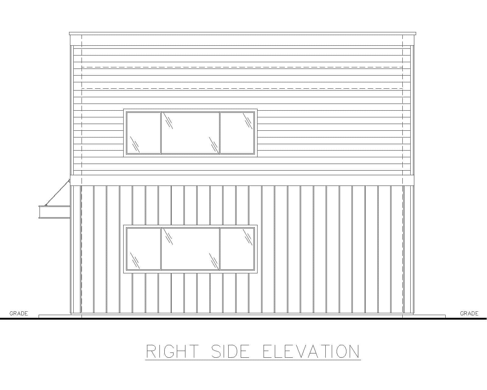 Home Plan Right Elevation of this 0-Bedroom,1024 Sq Ft Plan -132-1719