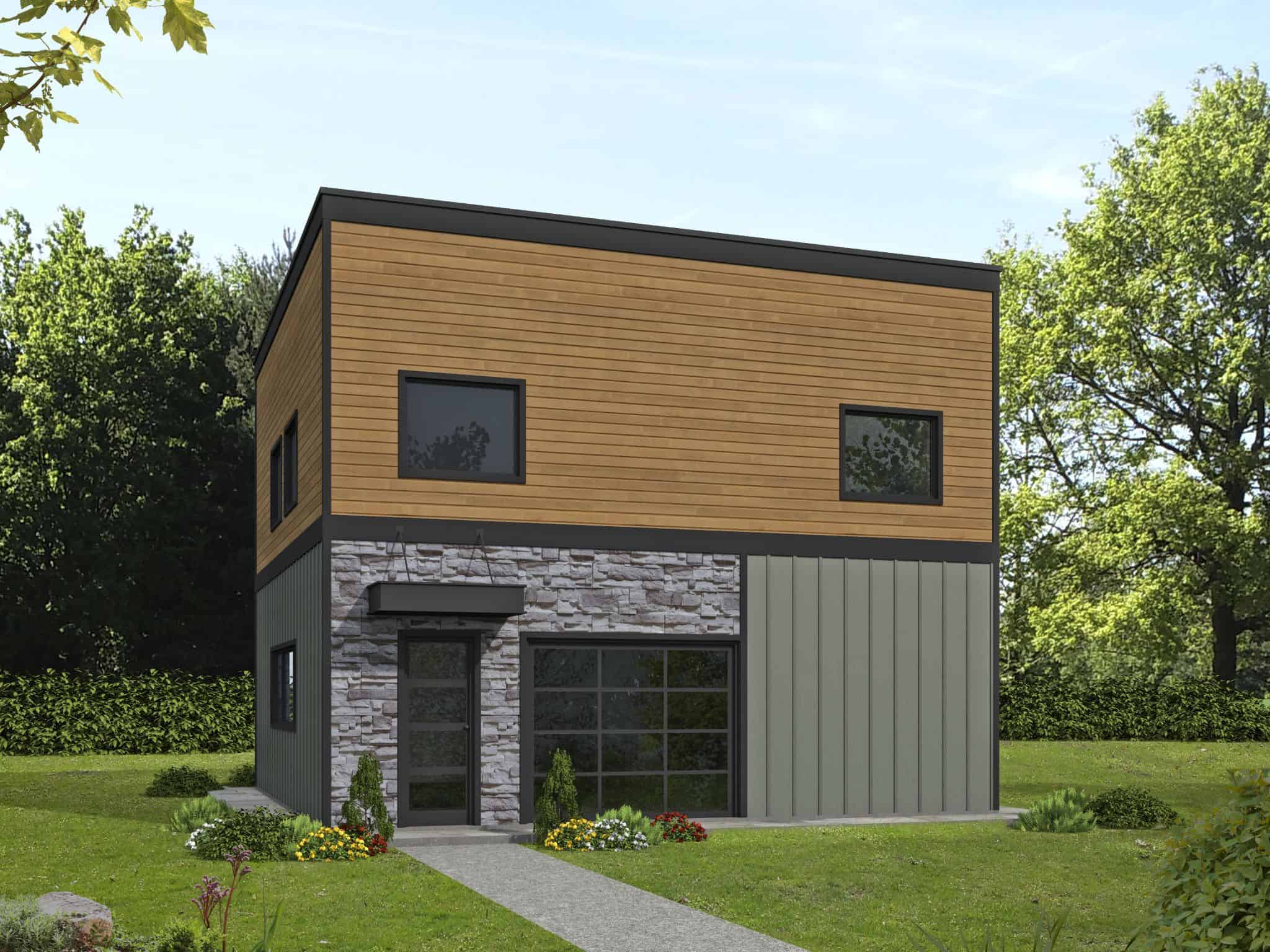 Front elevation of Concrete Block/ ICF Design home (ThePlanCollection: House Plan #132-1719)