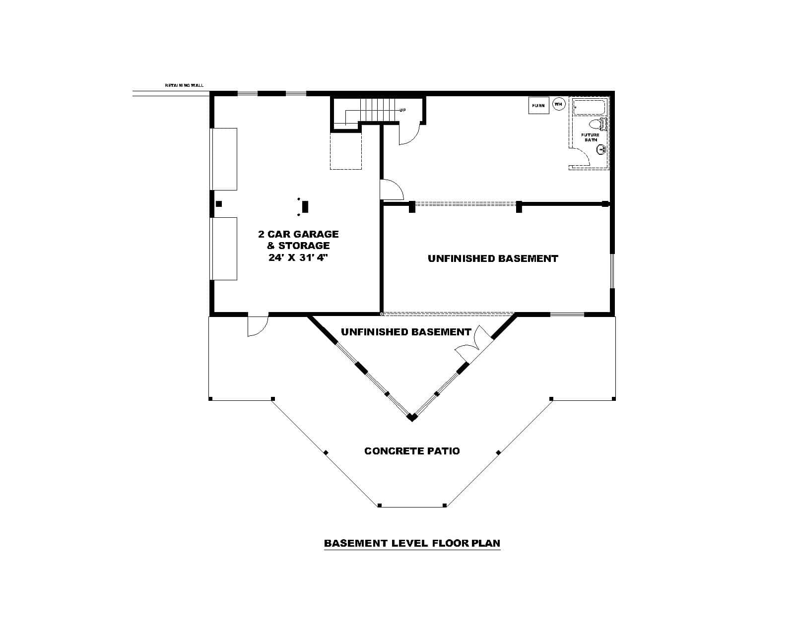 Basement of Cabin Plan #132-1720