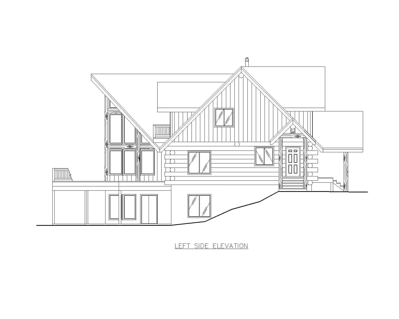 Home Plan Left Elevation of this 3-Bedroom,3362 Sq Ft Plan -132-1720