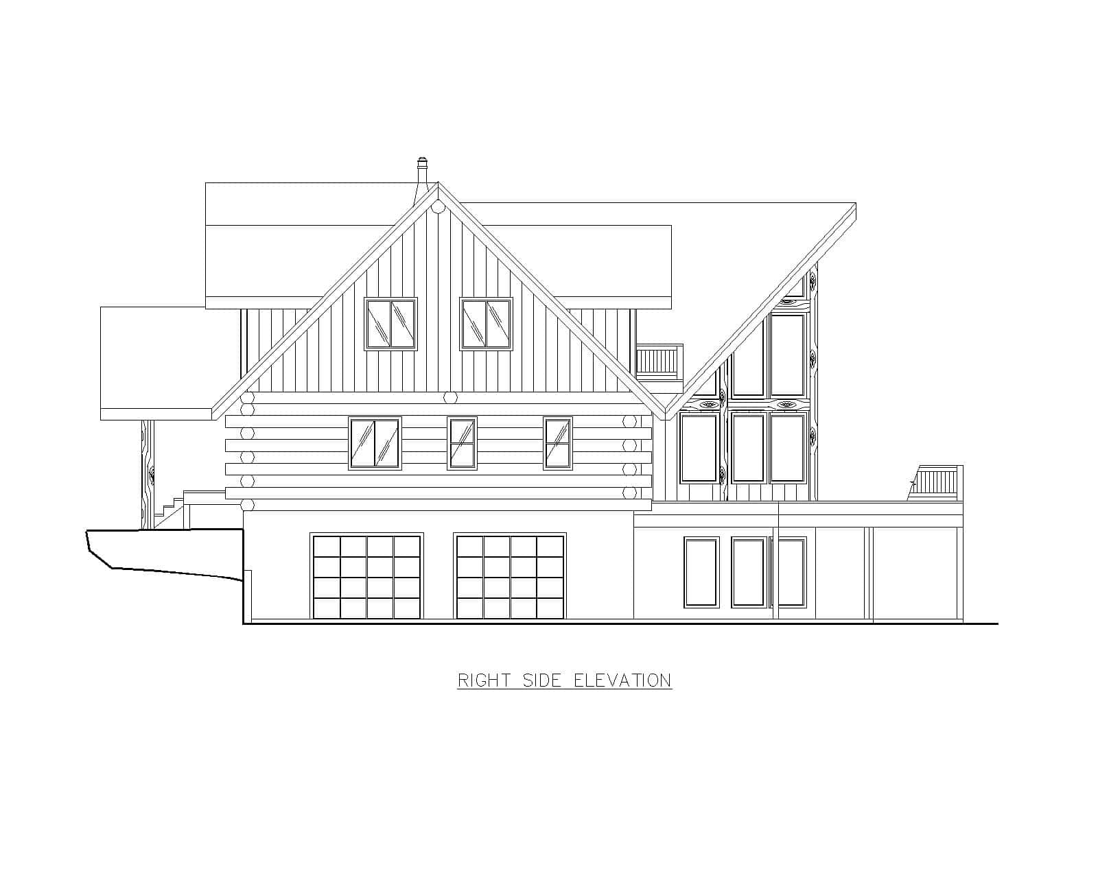 Home Plan Right Elevation of this 3-Bedroom,3362 Sq Ft Plan -132-1720