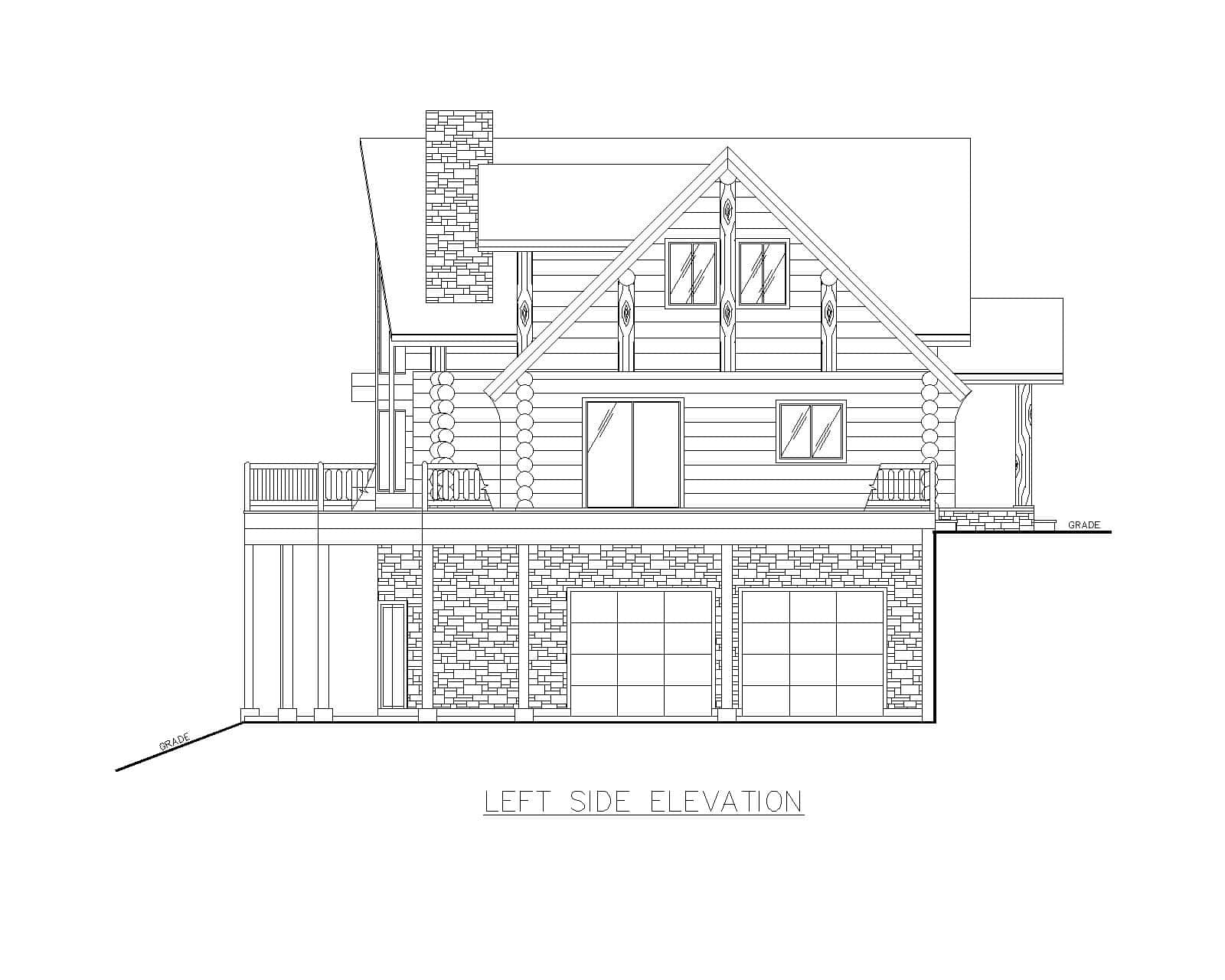 Home Plan Left Elevation of this 3-Bedroom,4017 Sq Ft Plan -132-1721