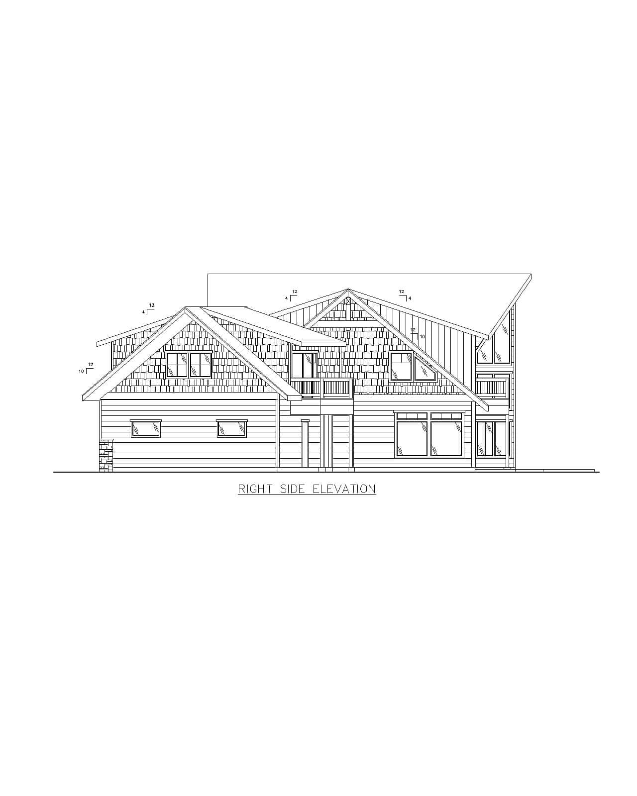 Home Plan Right Elevation of this 3-Bedroom,3811 Sq Ft Plan -132-1722
