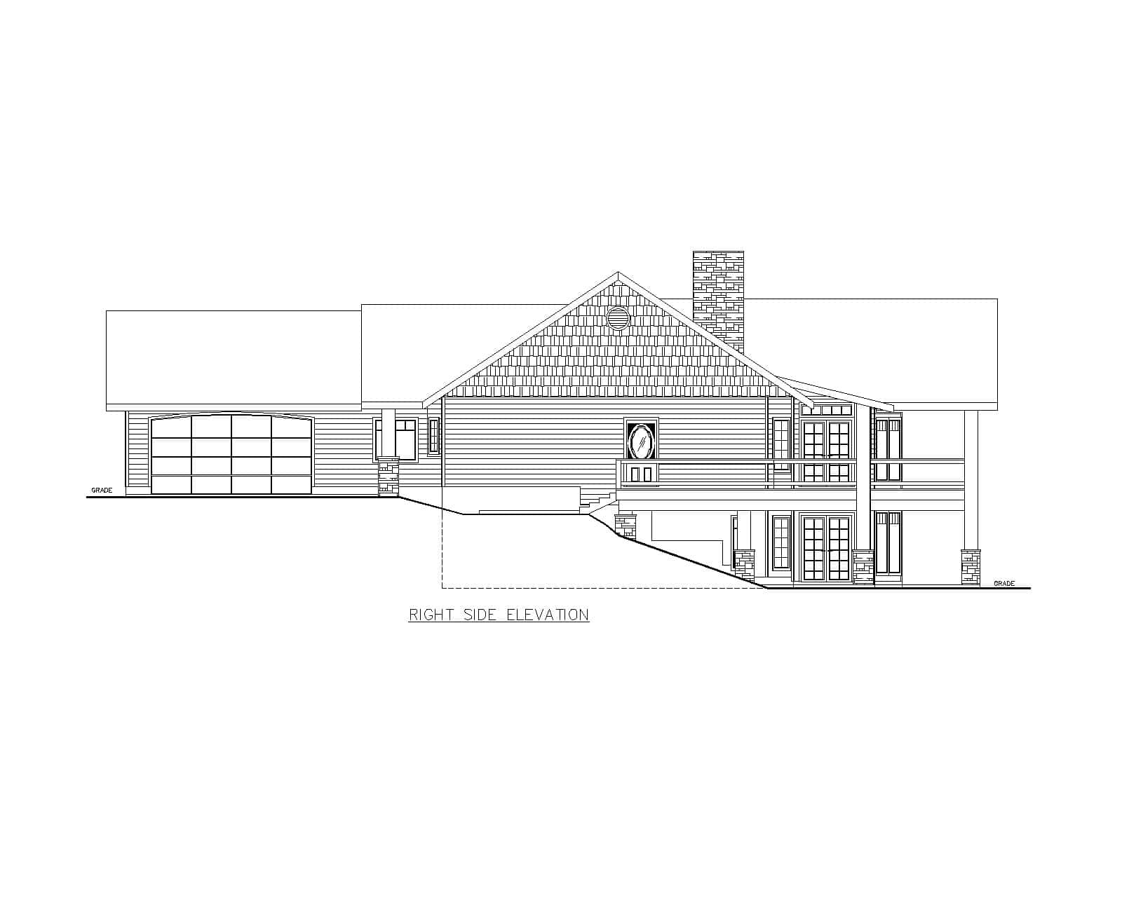 Home Plan Right Elevation of this 4-Bedroom,4084 Sq Ft Plan -132-1723