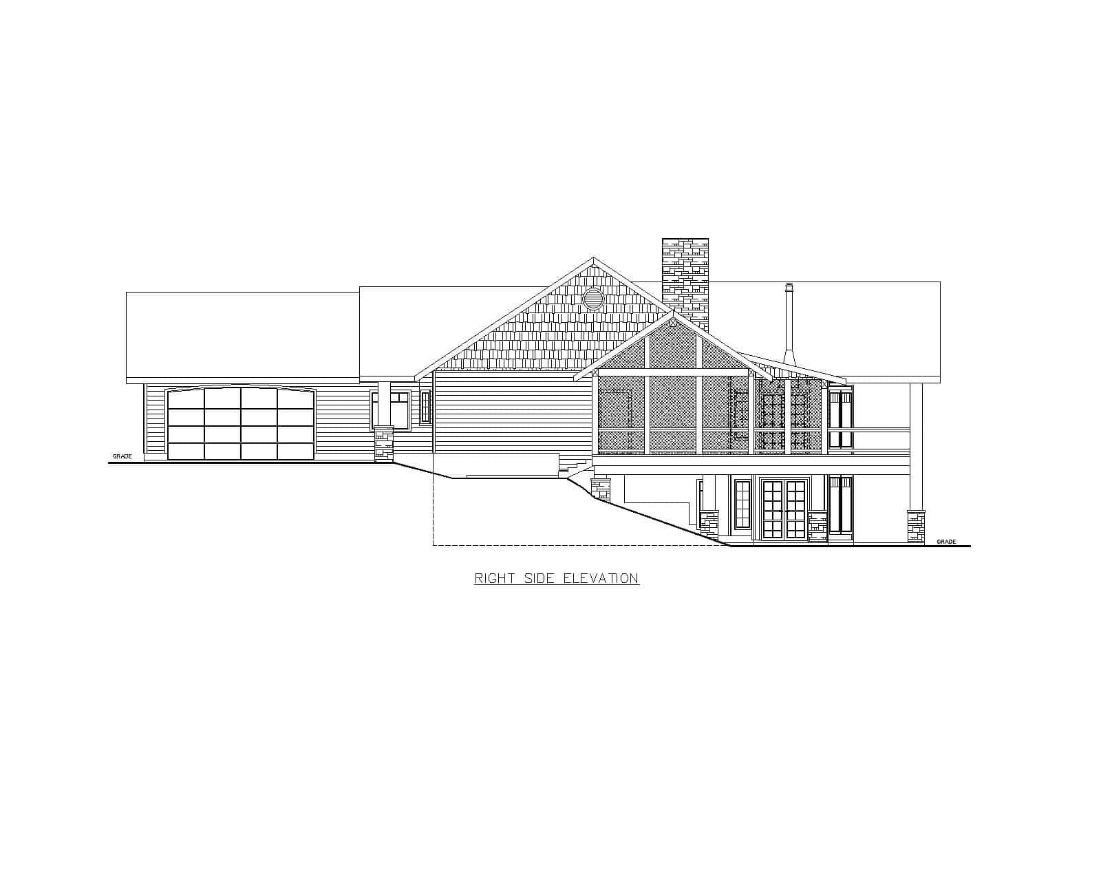 Home Plan Right Elevation of this 4-Bedroom,4084 Sq Ft Plan -132-1724