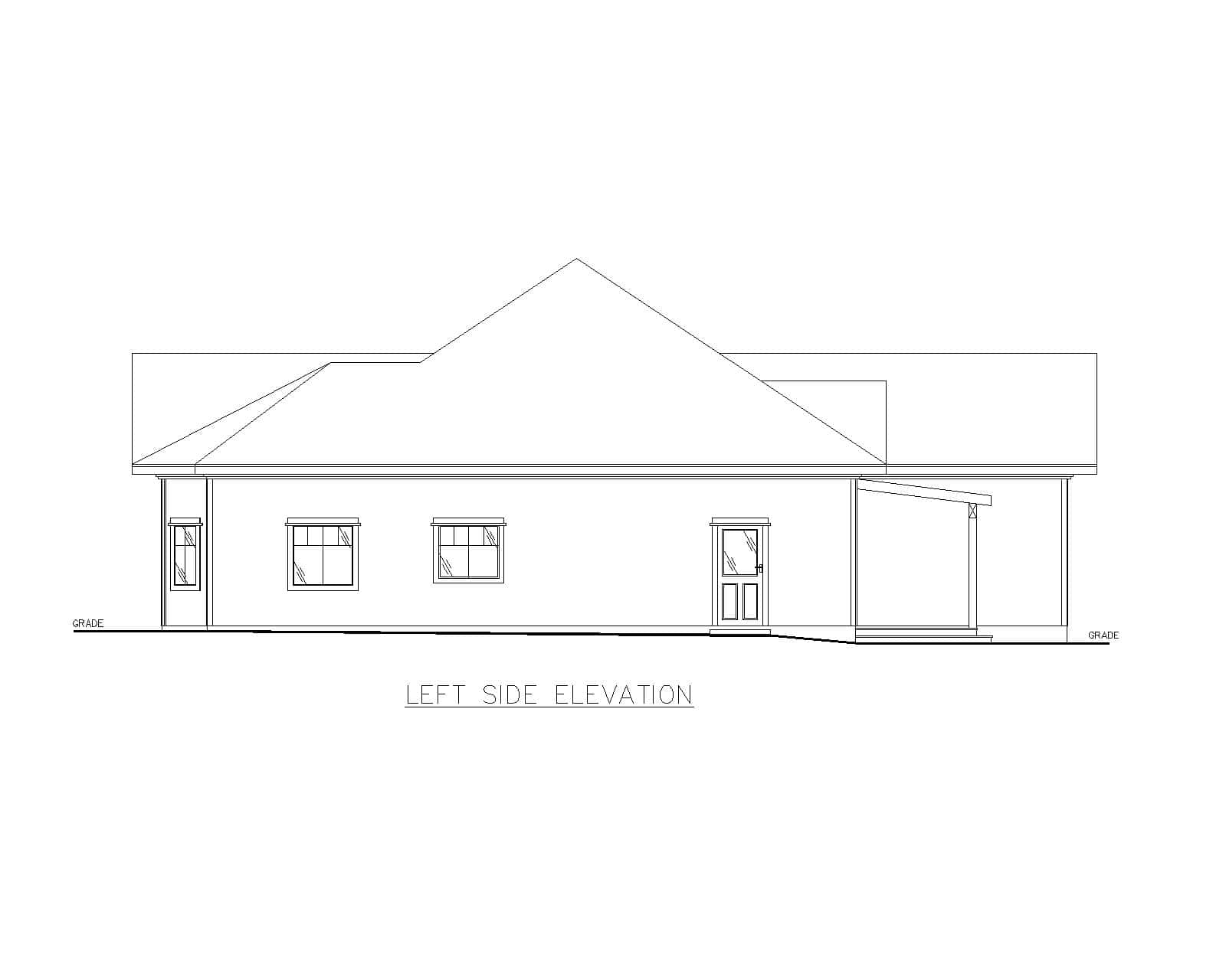 Home Plan Left Elevation of this 3-Bedroom,2529 Sq Ft Plan -132-1725