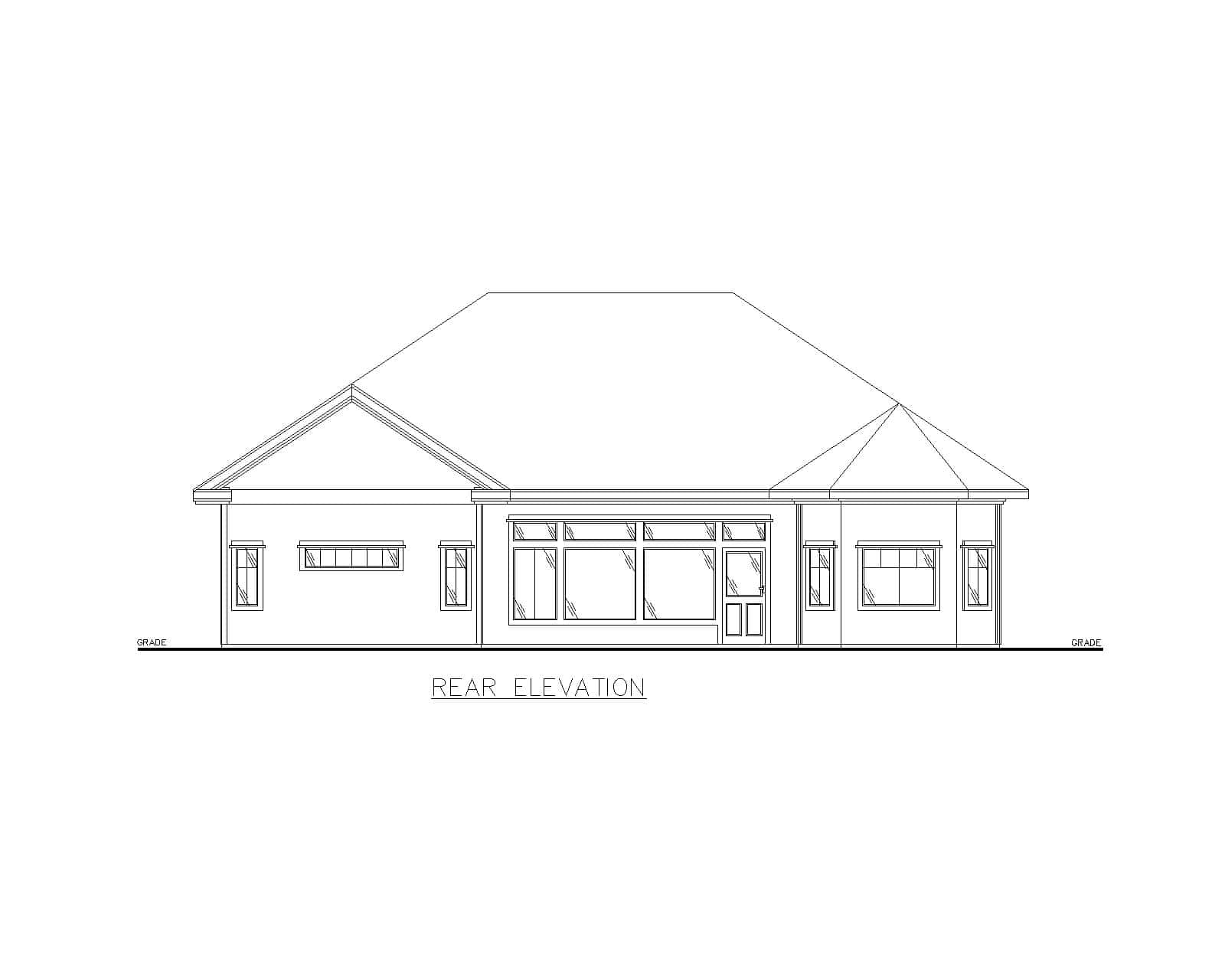 Home Plan Rear Elevation of this 3-Bedroom,2529 Sq Ft Plan -132-1725