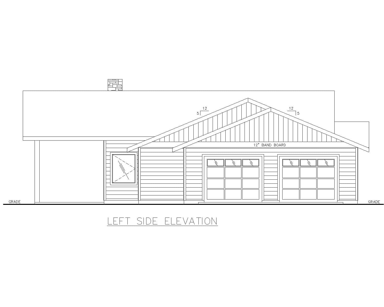 Home Plan Left Elevation of this 2-Bedroom,1751 Sq Ft Plan -132-1726