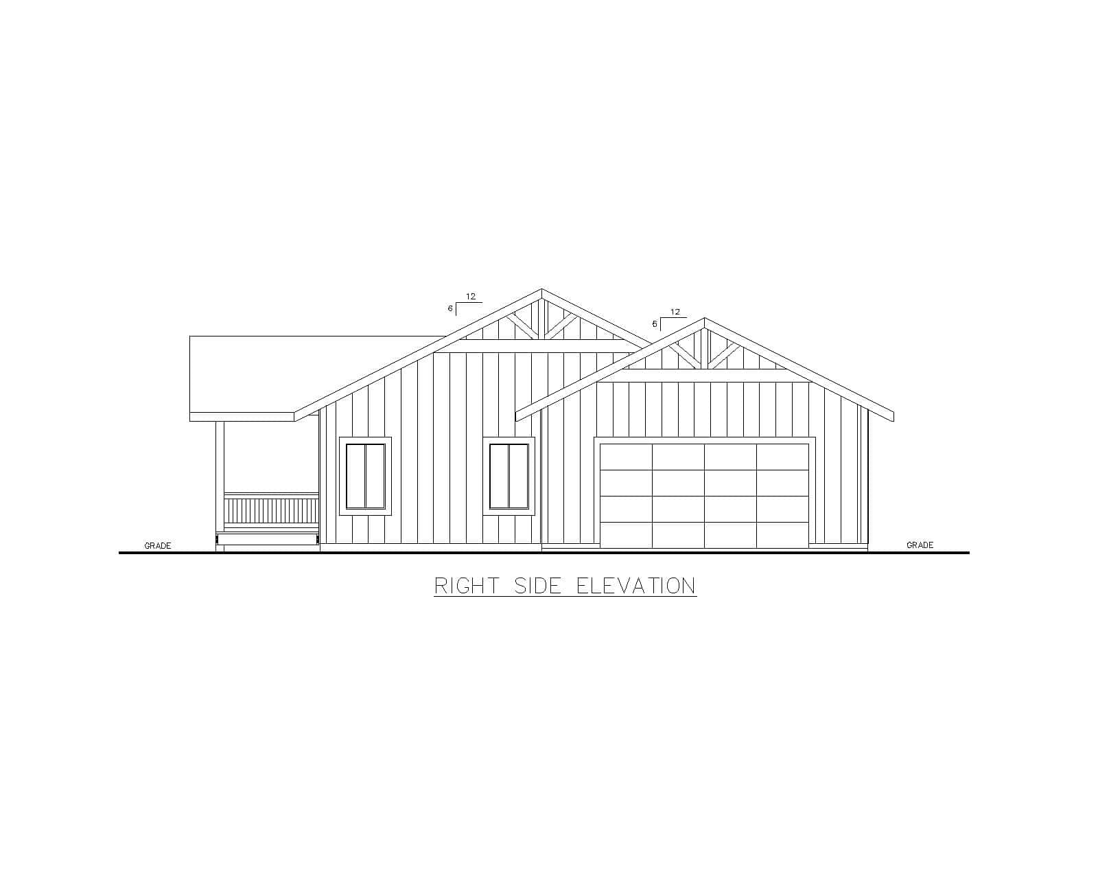Home Plan Right Elevation of this 3-Bedroom,2040 Sq Ft Plan -132-1729