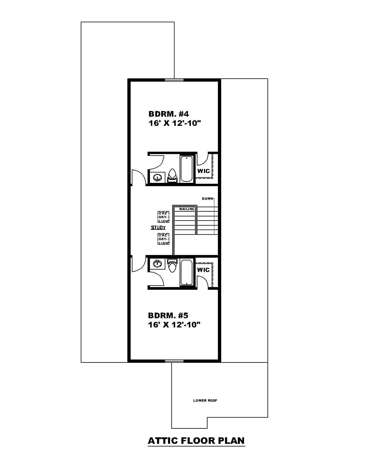 Third Story of Craftsman Plan #132-1730