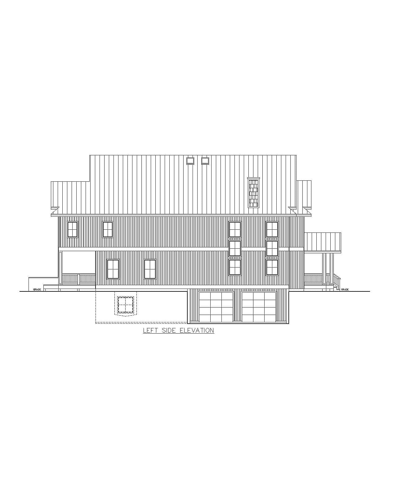 Home Plan Left Elevation of this 5-Bedroom,4920 Sq Ft Plan -132-1730