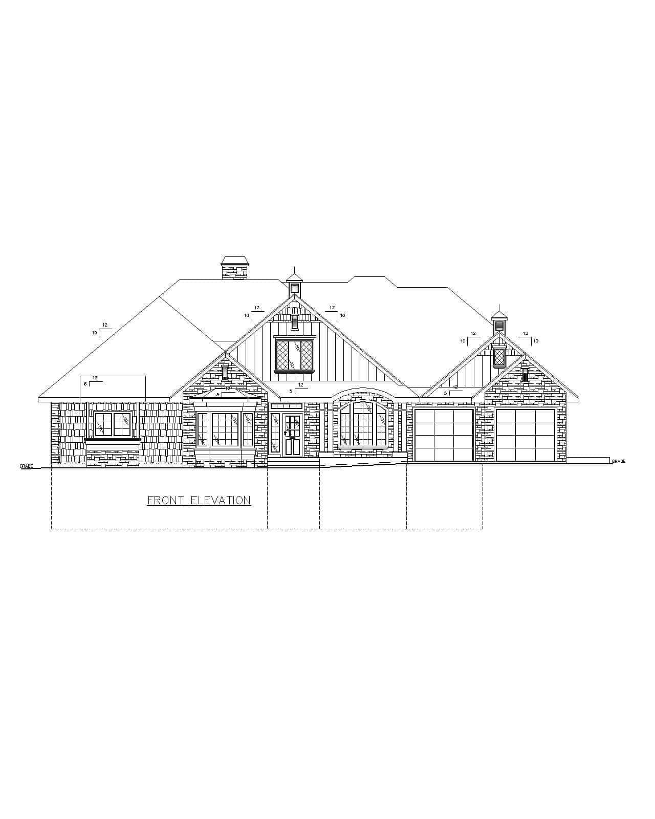 Home Plan Front Elevation of this 3-Bedroom,2440 Sq Ft Plan -132-1732