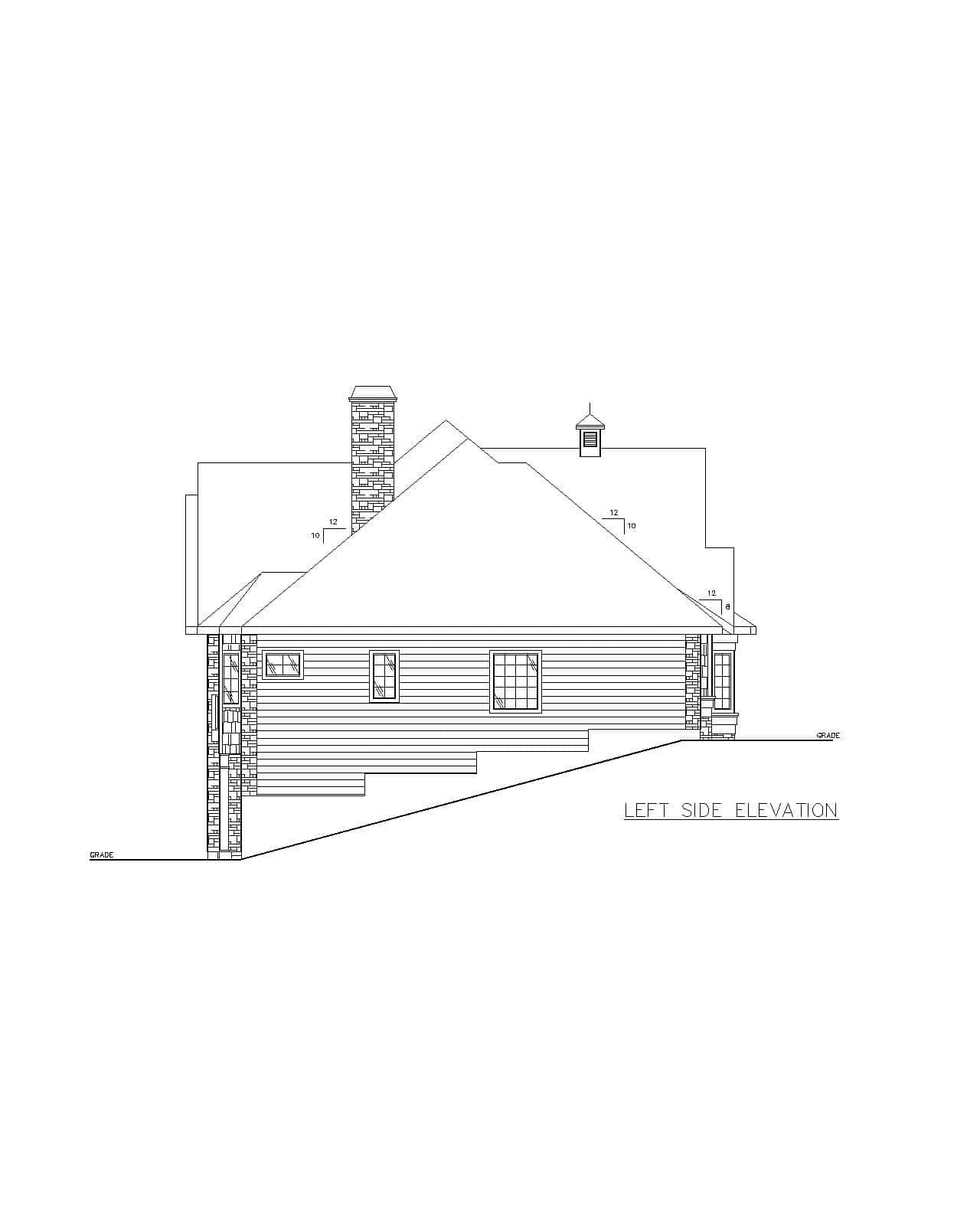 Home Plan Left Elevation of this 3-Bedroom,2440 Sq Ft Plan -132-1732