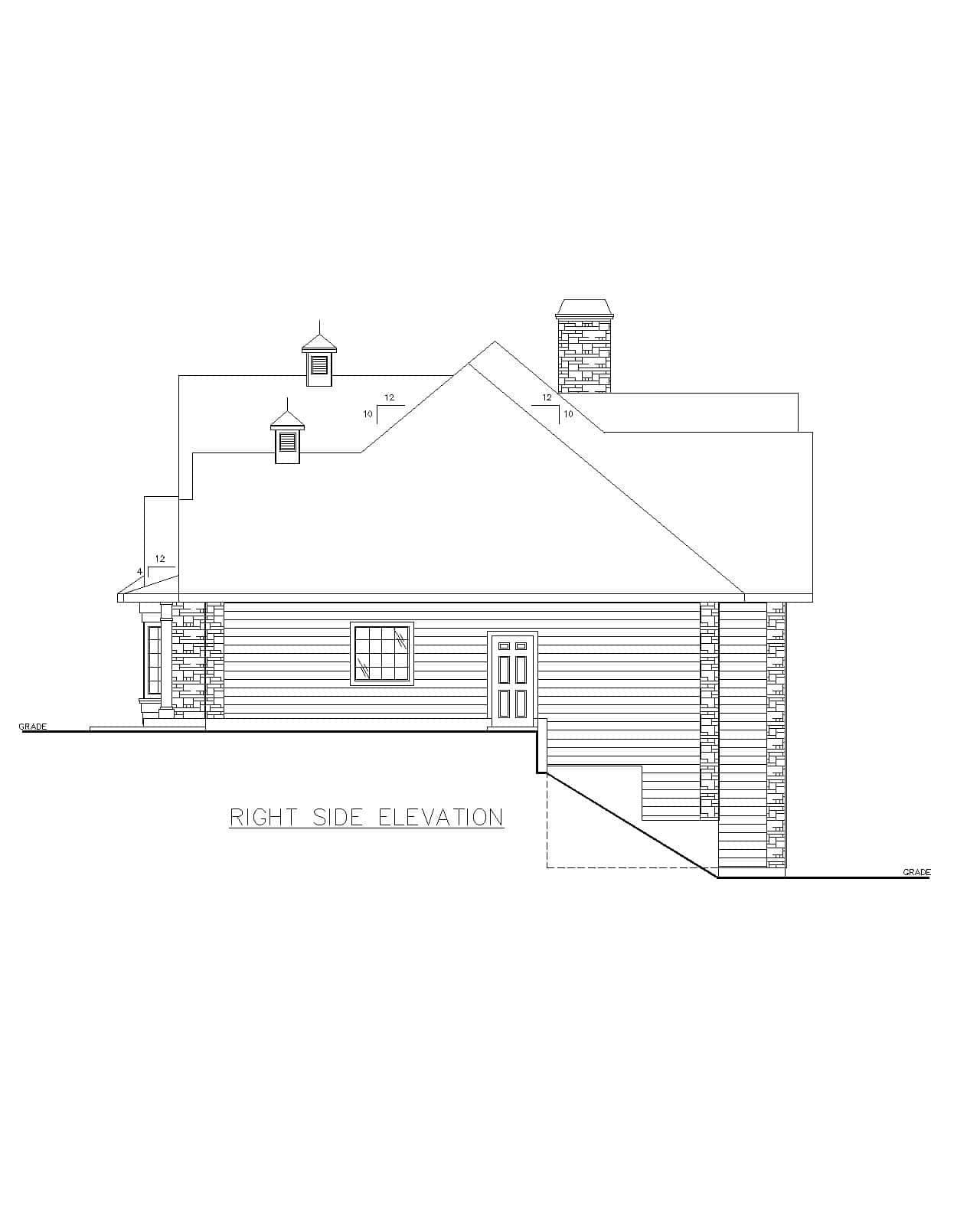Home Plan Right Elevation of this 3-Bedroom,2440 Sq Ft Plan -132-1732