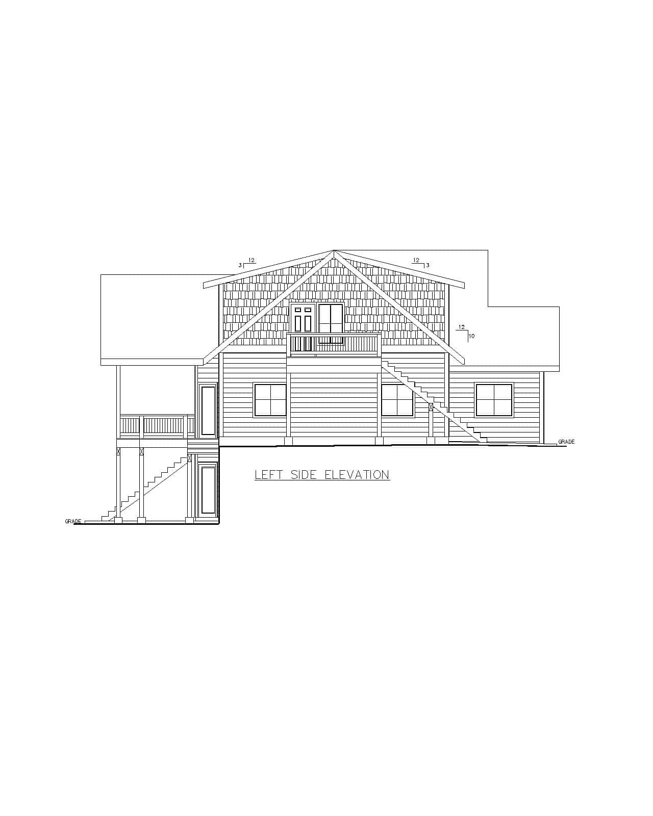 Home Plan Left Elevation of this 4-Bedroom,4134 Sq Ft Plan -132-1734