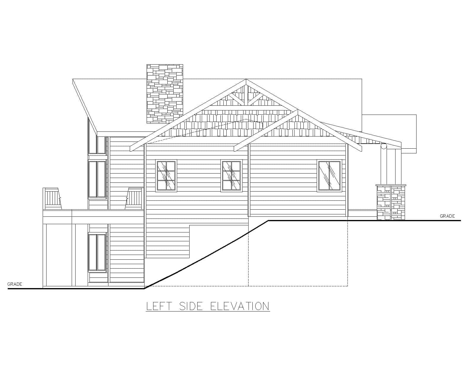 Home Plan Left Elevation of this 2-Bedroom,2872 Sq Ft Plan -132-1735