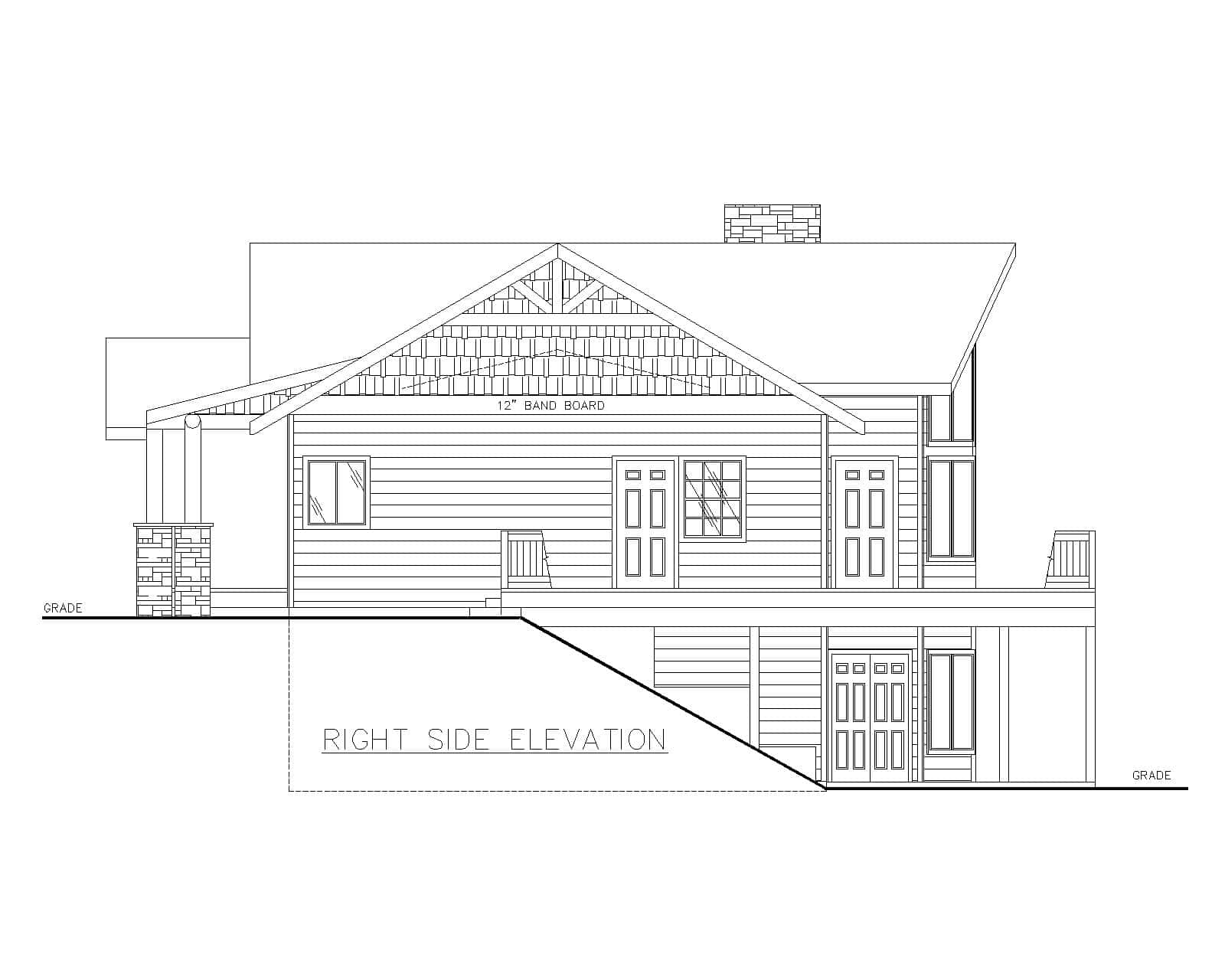 Home Plan Right Elevation of this 2-Bedroom,2872 Sq Ft Plan -132-1735