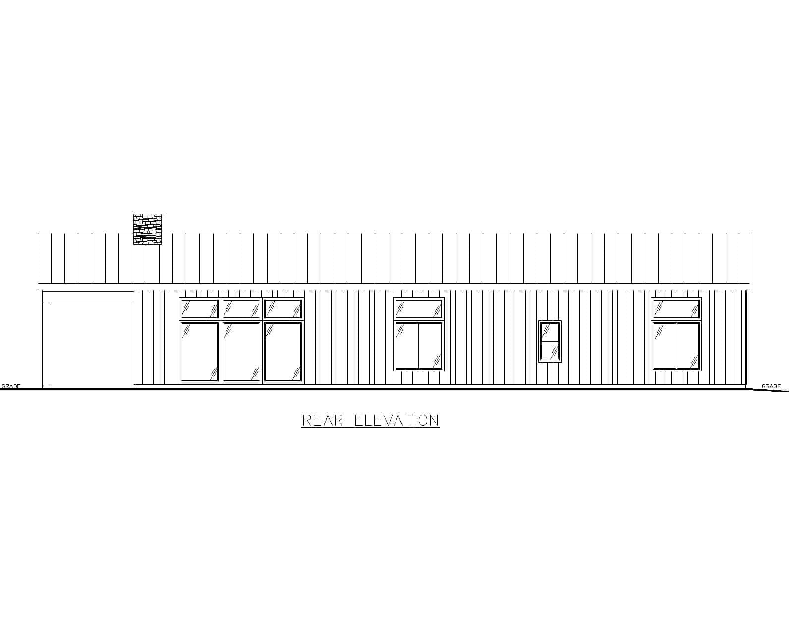 Home Plan Rear Elevation of this 2-Bedroom,2112 Sq Ft Plan -132-1736