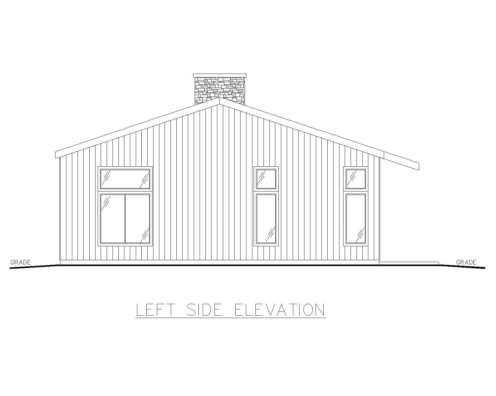 Home Plan Left Elevation of this 2-Bedroom,2112 Sq Ft Plan -132-1736