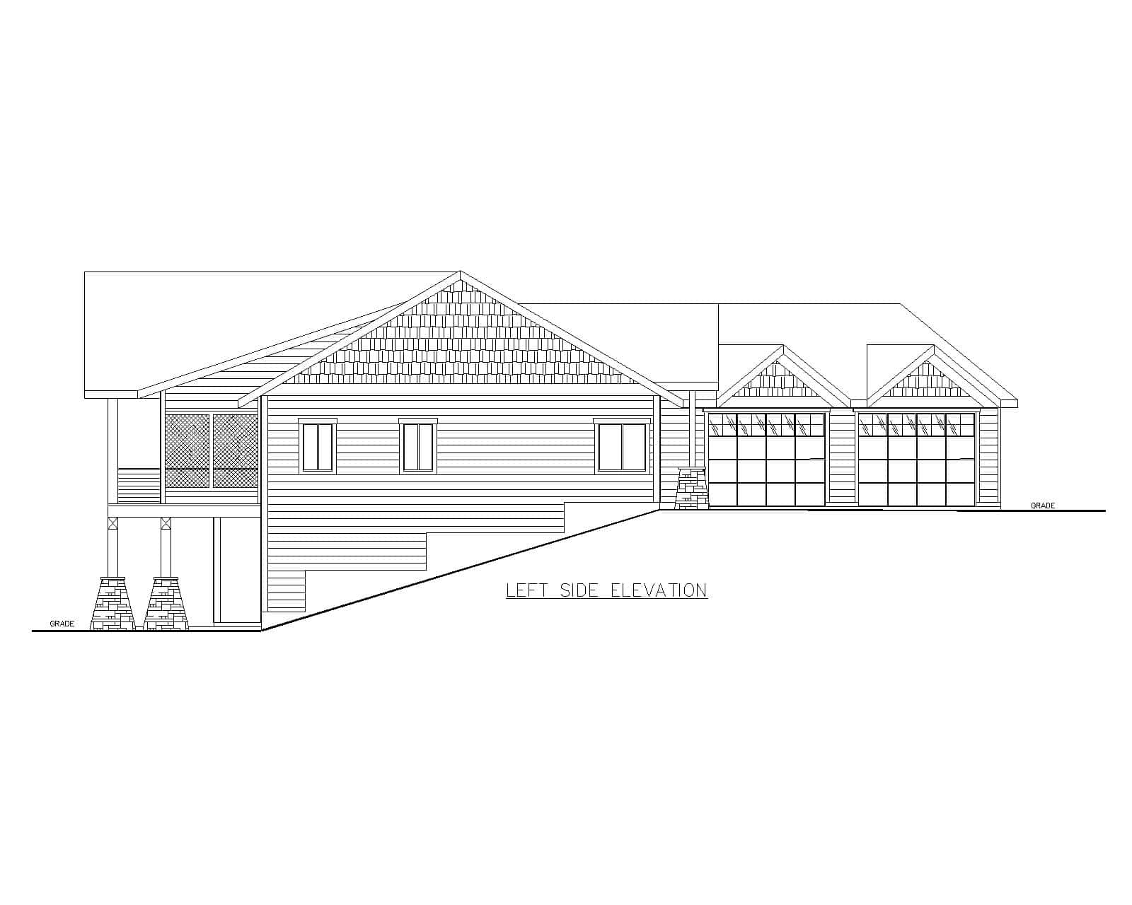 Home Plan Left Elevation of this 3-Bedroom,2735 Sq Ft Plan -132-1737
