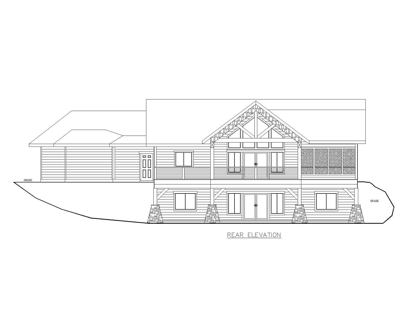Home Plan Rear Elevation of this 3-Bedroom,2735 Sq Ft Plan -132-1737