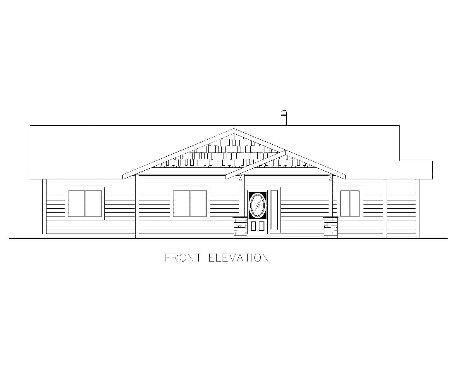 Home Plan Front Elevation of this 3-Bedroom,1786 Sq Ft Plan -132-1738