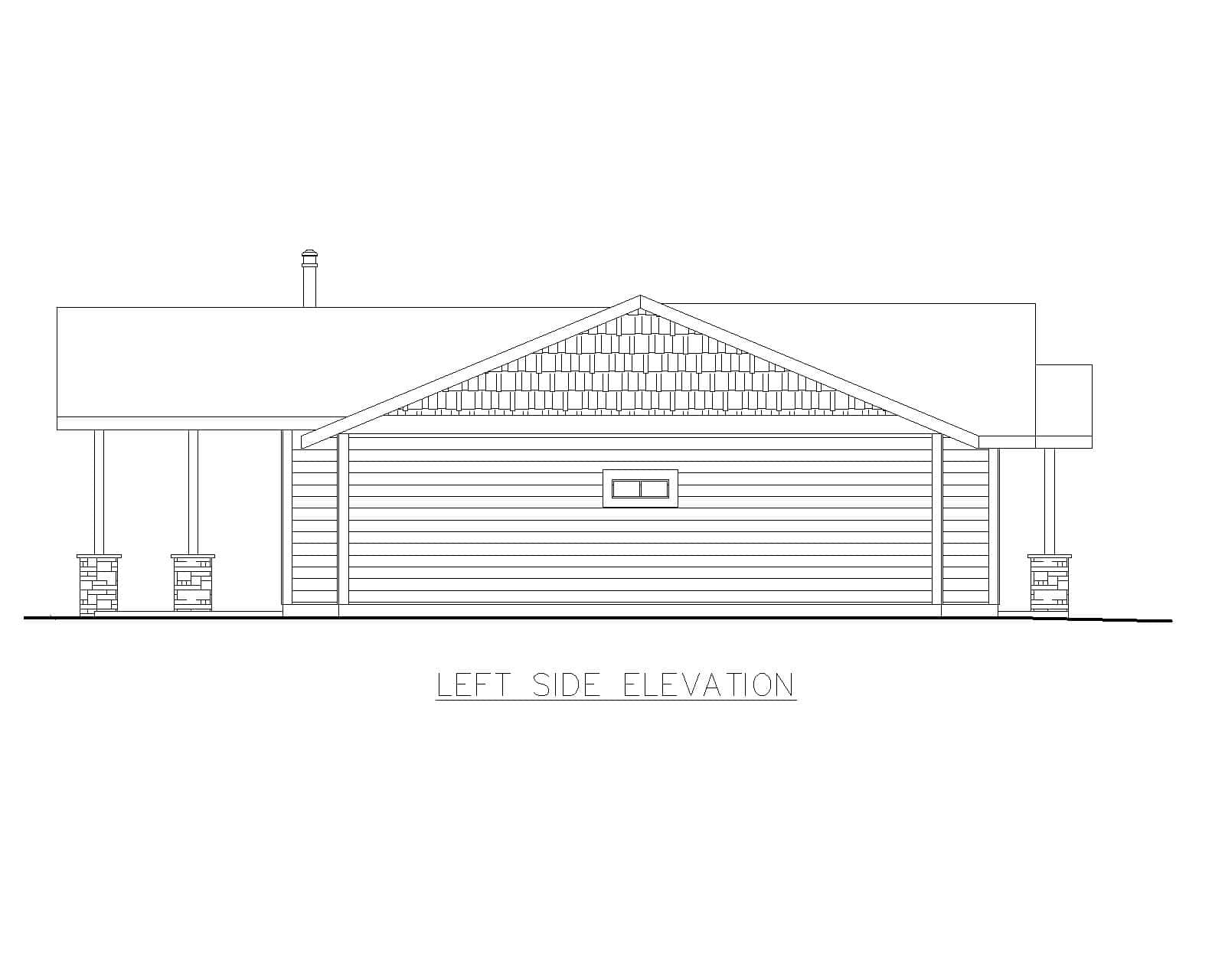 Home Plan Left Elevation of this 3-Bedroom,1786 Sq Ft Plan -132-1738