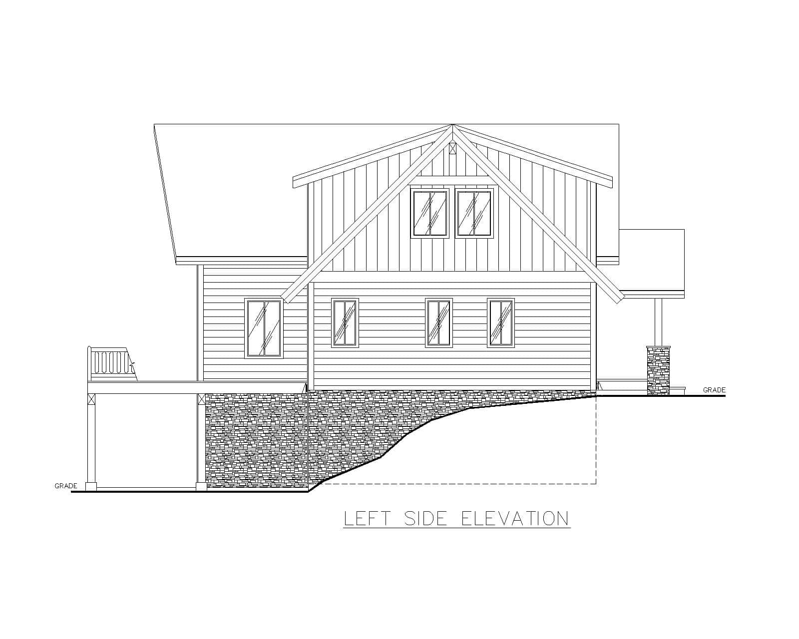 Home Plan Left Elevation of this 4-Bedroom,2847 Sq Ft Plan -132-1739