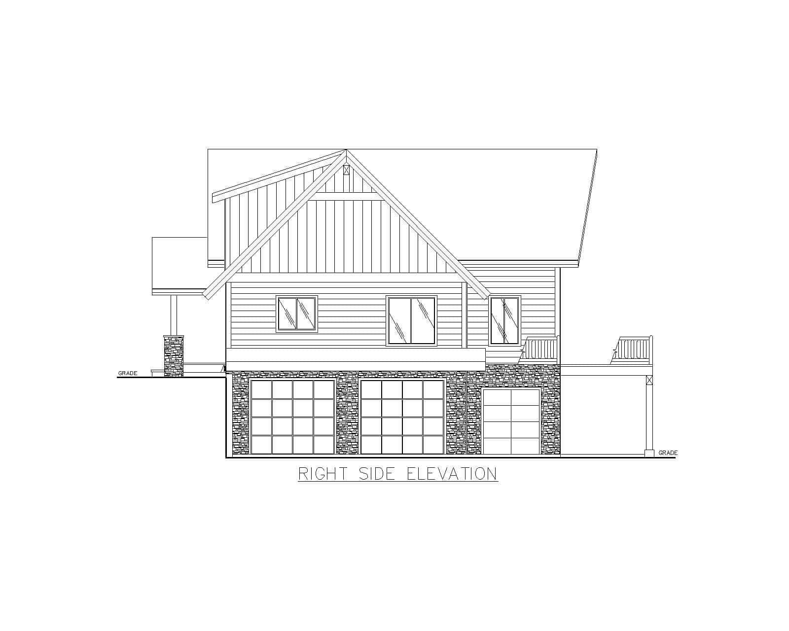 Home Plan Right Elevation of this 4-Bedroom,2847 Sq Ft Plan -132-1739