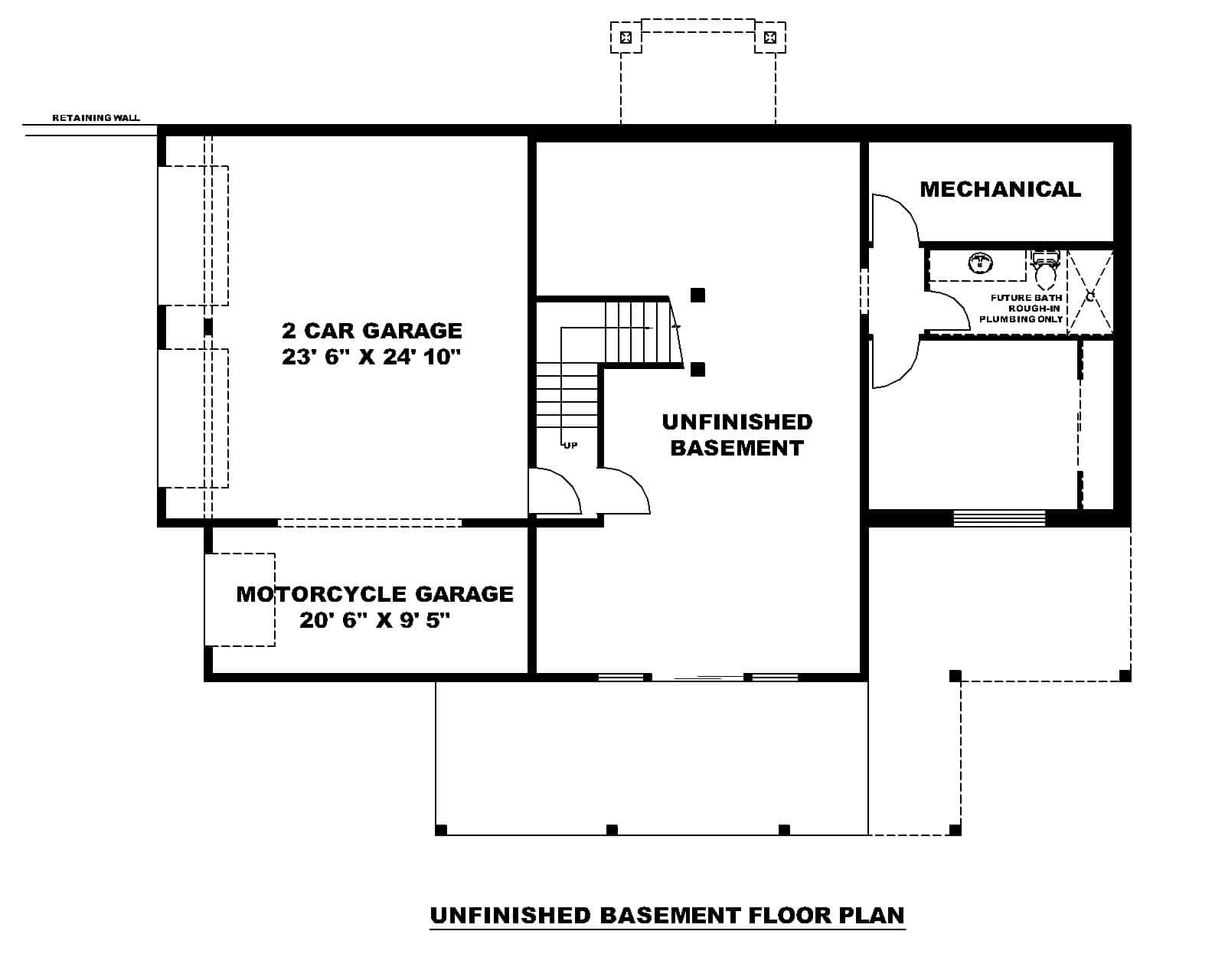 Basement of Craftsman Plan #132-1739