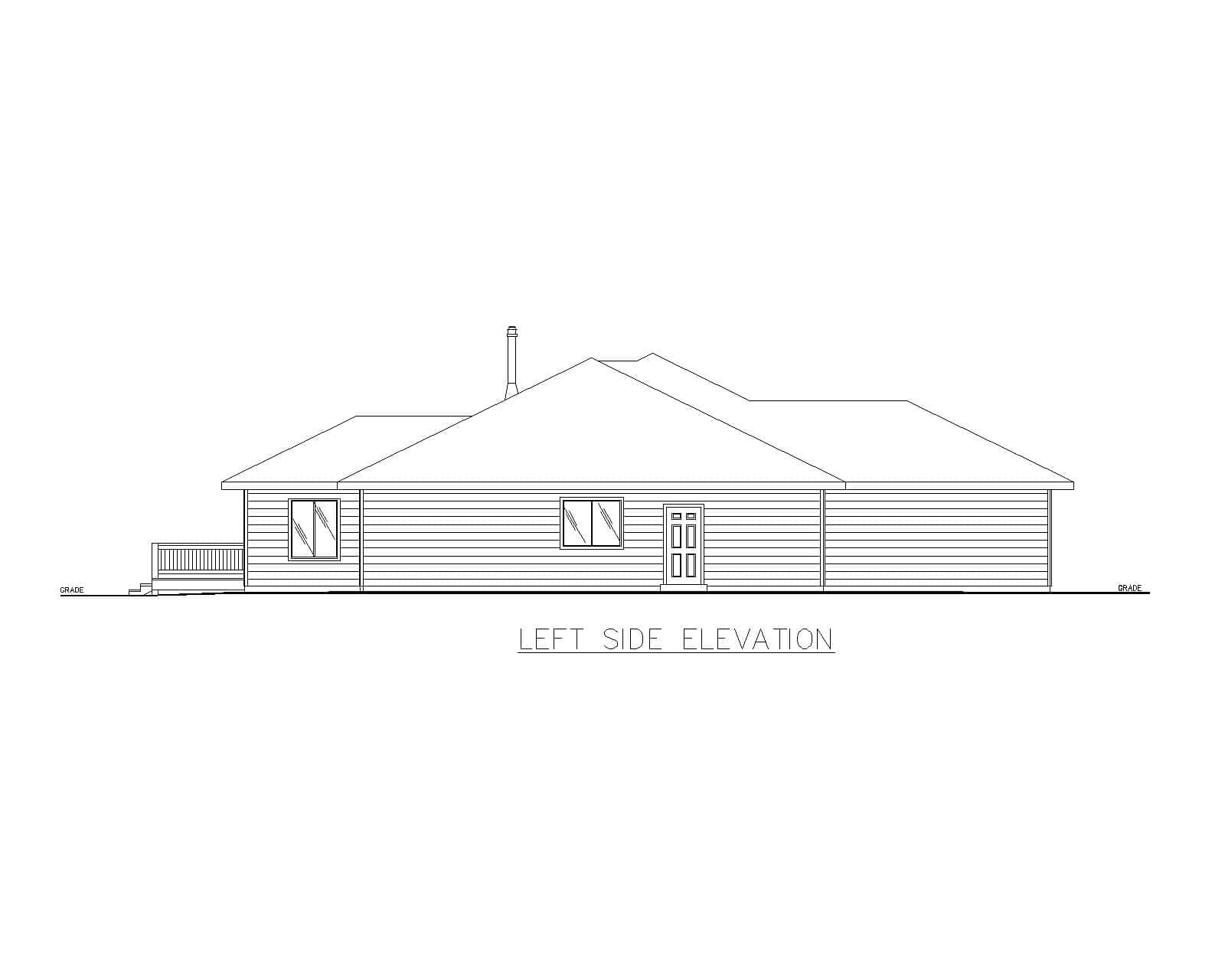 Home Plan Left Elevation of this 3-Bedroom,2912 Sq Ft Plan -132-1740