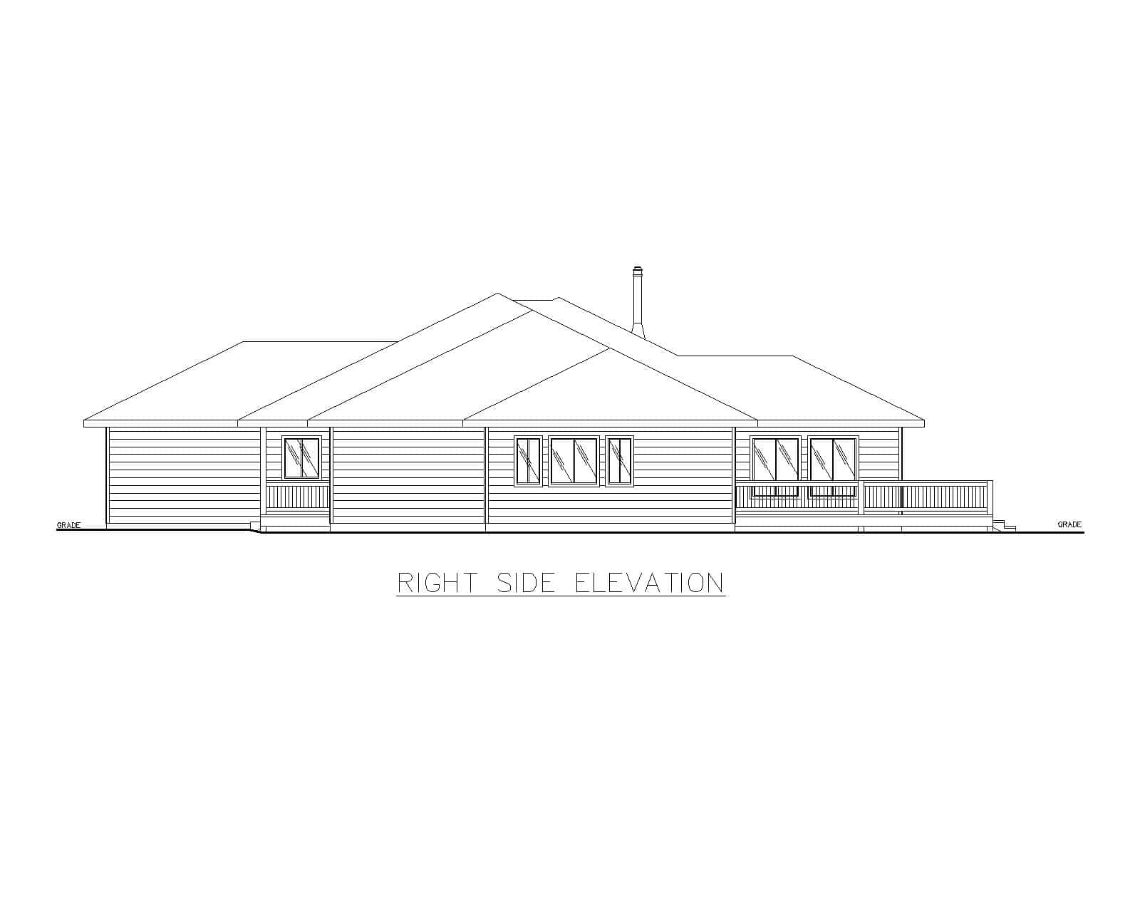 Home Plan Right Elevation of this 3-Bedroom,2912 Sq Ft Plan -132-1740