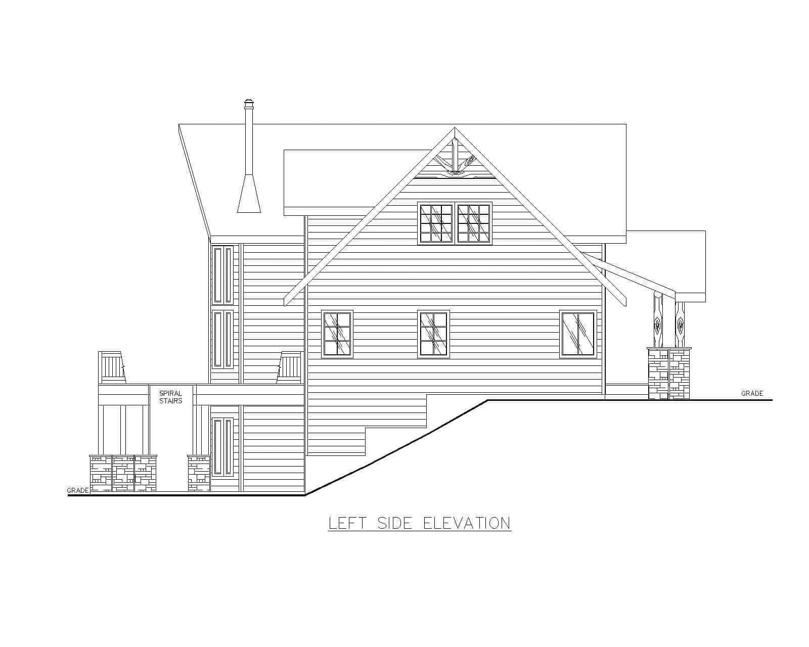 Home Plan Left Elevation of this 3-Bedroom,2307 Sq Ft Plan -132-1741
