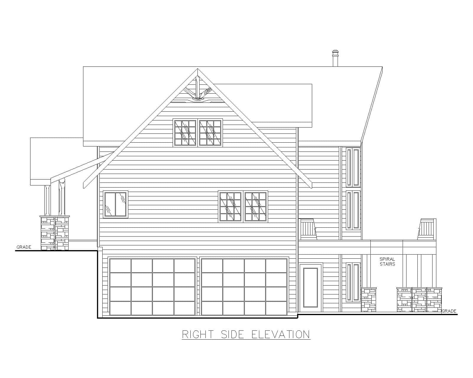 Home Plan Right Elevation of this 3-Bedroom,2307 Sq Ft Plan -132-1741