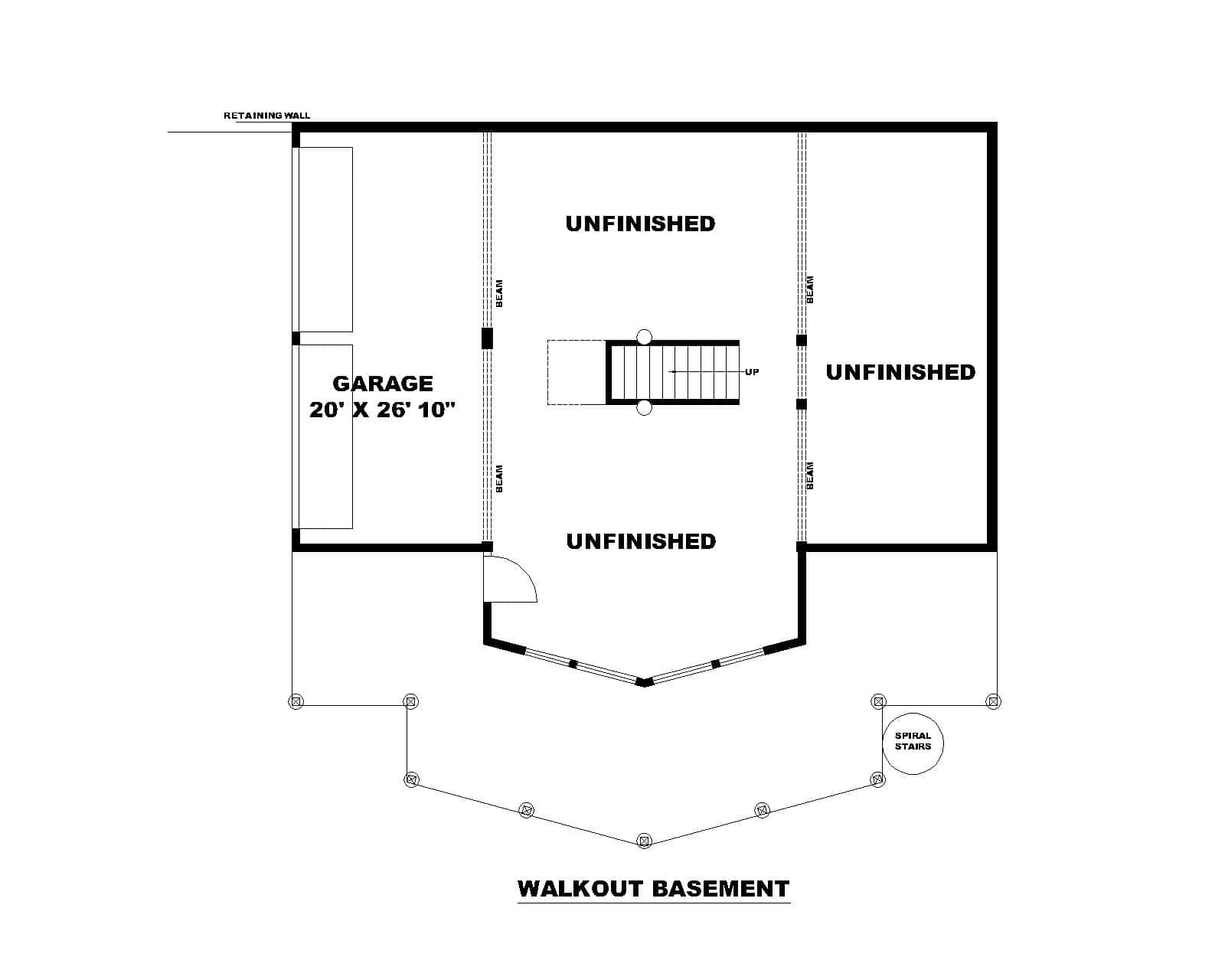 Basement of Craftsman Plan #132-1741