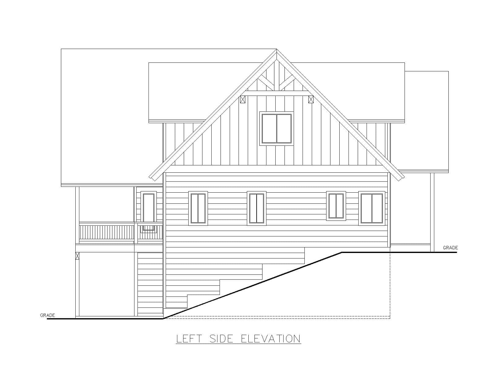 Home Plan Left Elevation of this 3-Bedroom,2559 Sq Ft Plan -132-1742