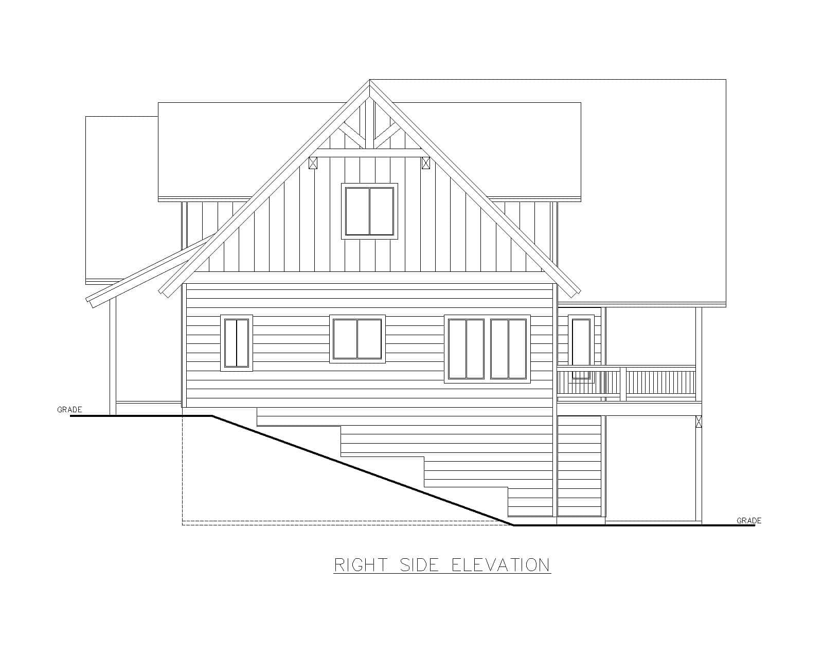 Home Plan Right Elevation of this 3-Bedroom,2559 Sq Ft Plan -132-1742