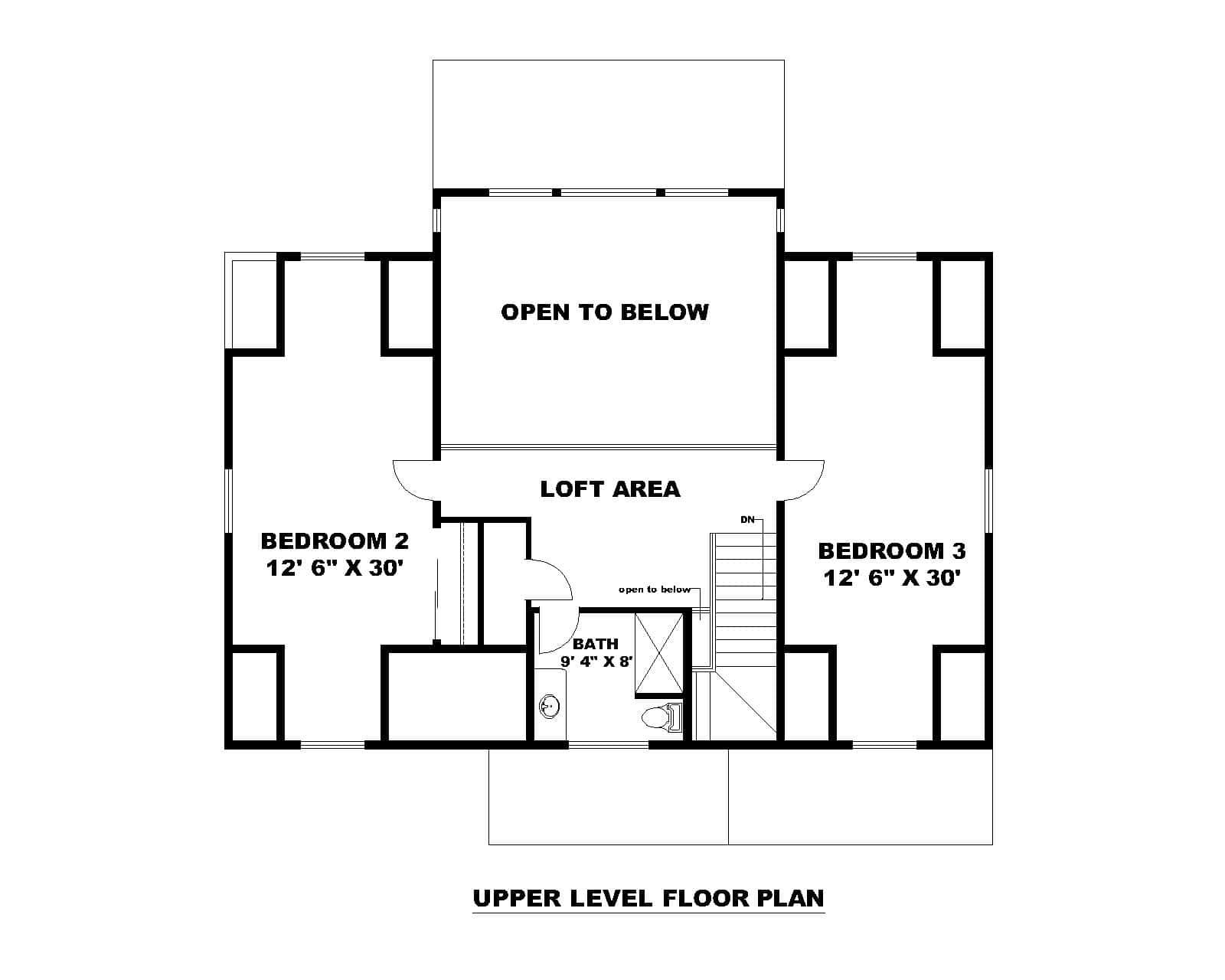 Upper Level of Craftsman Plan #132-1742